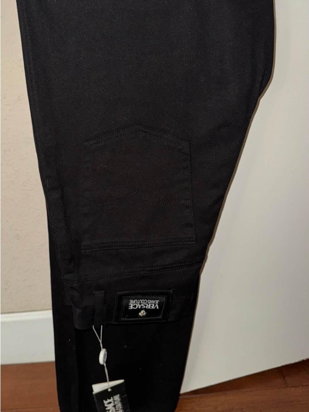 Versace Jeans Collection Black Cargo Trousers with Patch Pocket